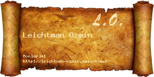 Leichtman Ozmin névjegykártya